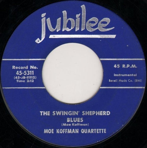 Moe Koffman Quartette / Moe Koffman Septette ‎– The Swingin' Shepherd Blues / Hambourg Bound VG 7" Single 45 rpm 1958 Jubilee USA - Jazz