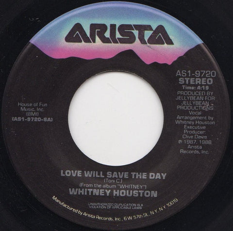 Whitney Houston - Love Will Save The Day / How Will I Know - Mint- 7" Single 45 Record 1988 USA - Synth-Pop / Soul