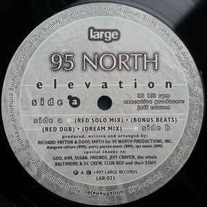 95 North - Elevation - VG+ 12" Single 1997 Large Records USA - Chicago House - Shuga Records