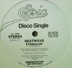 Heatwave - Eyeballin' - M- 12" Single Promo 1979 Epic USA - Funk / Soul / Disco