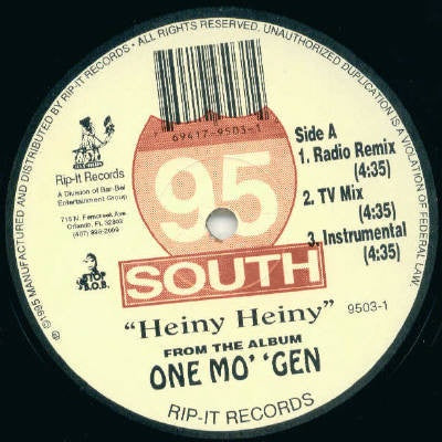 95 South ‎– Heiny Heiny - New 12" Single Record 1995 USA Vinyl - Hip Hop / Electro