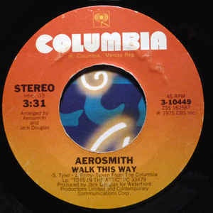 Aerosmith - Walk This Way / Uncle Salty - VG+ 7" Single 45RPM 1976 Columbia USA - Rock