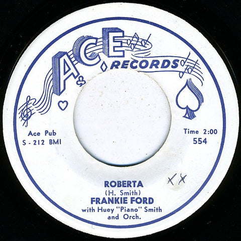 Frankie Ford With Huey "Piano" Smith And Orch. ‎- Roberta / Sea Cruise - VG+ 7" Single 45 RPM 1959 USA - Rock / R&B