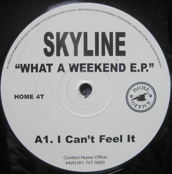 Skyline ‎– What A Weekend E.P. - VG+ 12" Single Record 1999 Home Office UK Import Vinyl - House - Shuga Records