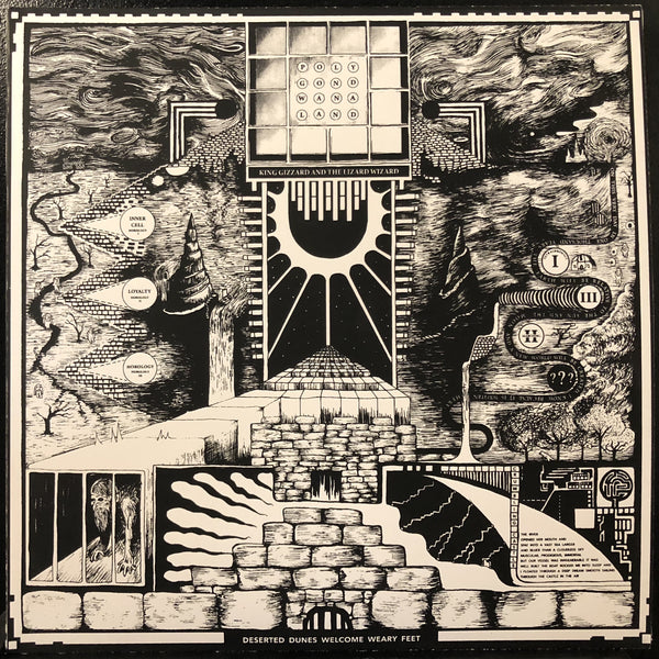 King Gizzard And The Lizard Wizard ‎– Polygondwanaland - New LP Record 2018 Shuga Exclusive 180 gram Black Test Press Promo Vinyl & B&W Screen Screened Starman Press Cover & Slipmat, Lyric/Liner Notes Insert & Sticker - Psychedelic Rock - Shuga Records