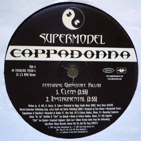 Cappadonna ‎– Supermodel - M-  12" Single Vinyl Record 2001 Epic USA - Hip Hop / Rap
