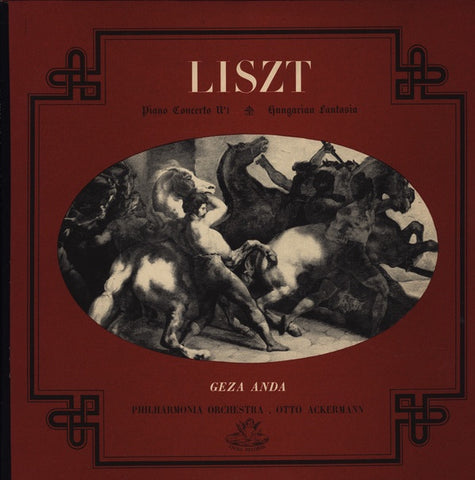 Géza Anda &  Otto Ackermann - Liszt - Piano Concerto No. 1 & Hungarian Fantasy - VG+ Lp Record 1958 Angel UK Import Mono Vinyl - Classical