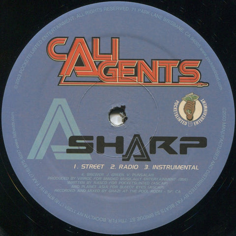 Cali Agents - Sharp / Cali Nights - Mint- 12" Single  2003 Pockets Linted USA - Hip Hop