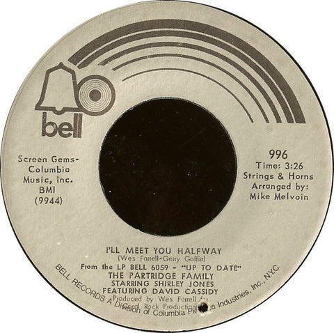 The Partridge Family ‎– I'll Meet You Halfway / Morning Rider On The Road - M- 7" Single 45rpm 1971 Bell USA - Soft Rock