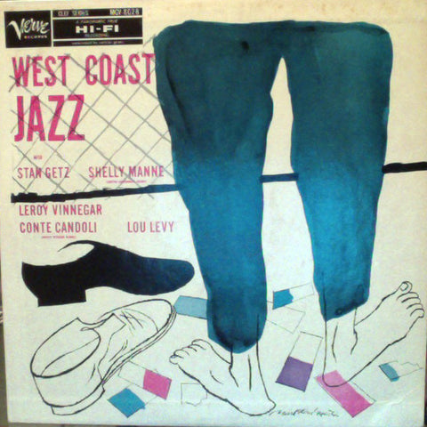 Stan Getz (with Shelly Manne, Leroy Vinnegar, Conte Candoli, Lou Levy) ‎– West Coast Jazz VG- (Low Grade) 1957 Verve Mono LP USA - Jazz