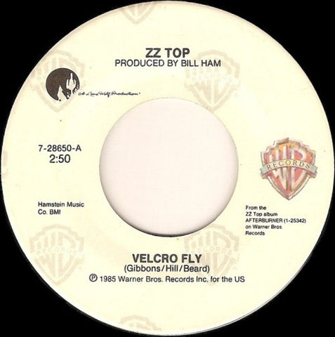 ZZ Top - Velcro Fly - VG+ 7" Single 45 RPM 1985 USA - Rock / Blues