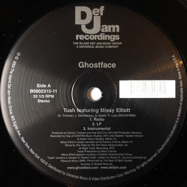 Ghostface - Tush / Holla Mint- - 12" Single 2004 Def Jam USA - Hip Hop