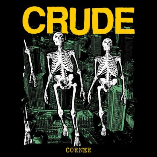 Crude ‎- Corner - VG+ LP Record 2010 La Familia German Black & White marbled 180 gram Vinyl, Insert & screenprinted sleeve - Hardcore / Punk - Shuga Records