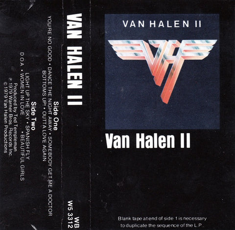Van Halen ‎– Van Halen II - Used Cassette Tape Warner 1979 USA - Rock / Hard Rock / Heavy Metal