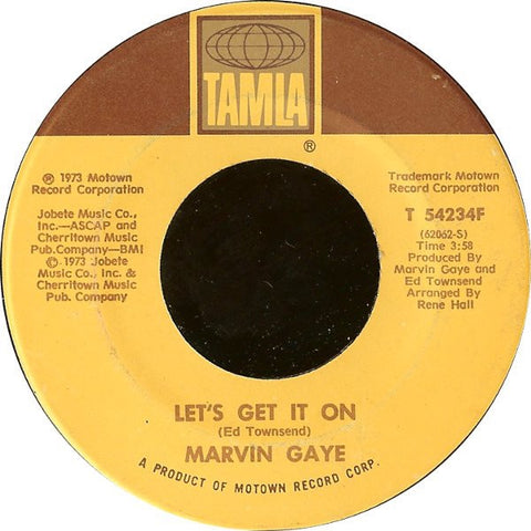 Marvin Gaye ‎– Let's Get It On / I Wish It Would Rain - VG 45rpm 1973 USA Tamla Records - Funk / Soul