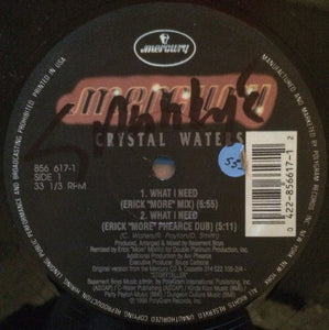 Crystal Waters ‎– What I Need VG+ - 12" Single 1994 USA - House