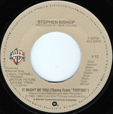 Stephen Bishop / Dave Grusin ‎– It Might Be You (Theme From "Tootsie") - VG+ 45rpm Warner Bros. 1982 - Soft Rock
