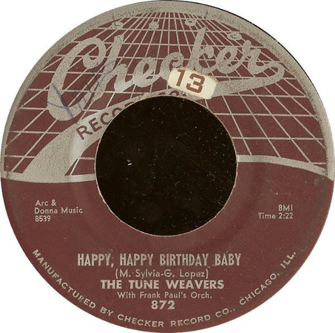 Tune Weavers With Frank Paul's Orchestra ‎- Happy, Happy Birthday Baby / Ol Man River - VG 7" Single 45 RPM 1957 - Blues / Piano Rock