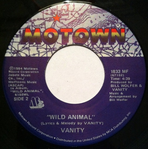 Vanity ‎– Under The Influence / Wild Animal - Mint- 45rpm 1986 USA - Electronic / Funk / Soul
