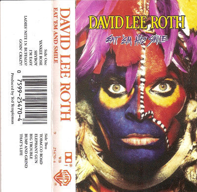 David Lee Roth - Eat 'Em And Smile - VG+ 1986 USA Cassette Tape - Rock