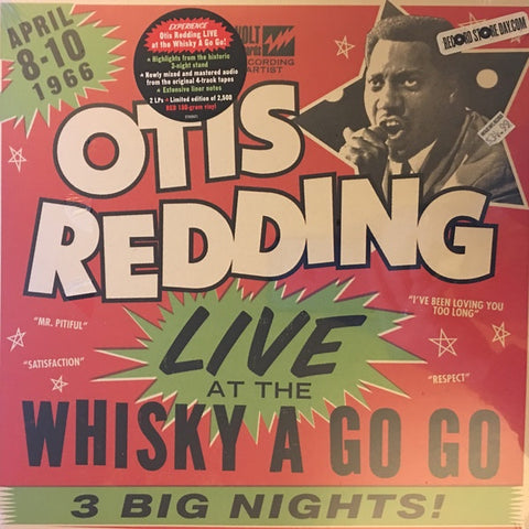 Otis Redding - Live at the Whisky a Go Go - New 2 Lp Record Store Day Black Friday2016 Volt USA RSD 180 gram Red Vinyl - Soul / Rhythm & Blues