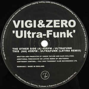 Vigi & Zero ‎– Ultra Funk - Mint-  12" Single 2002 UK - Breaks