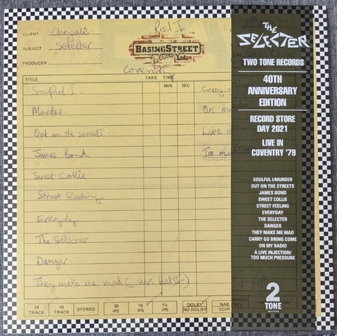 The Selecter ‎– Live In Coventry '79 - New LP Record Store Day 2021 Two-Tone  UK RSD Clear Vinyl - Ska / Reggae