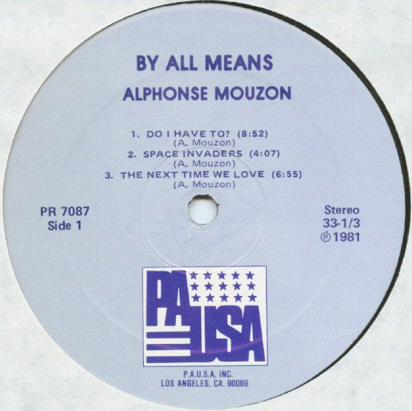 Alphonse Mouzon ‎– By All Means - VG+ (No Original Cover) Stereo 1981 USA - Jazz