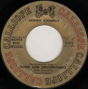 Adrian Kimberly- (The Graduation Song...) Pomp And Circumstance / Black Mountain Stomp- VG+ 7" Single 45RPM- 1961 Calliope USA- Rock/Pop