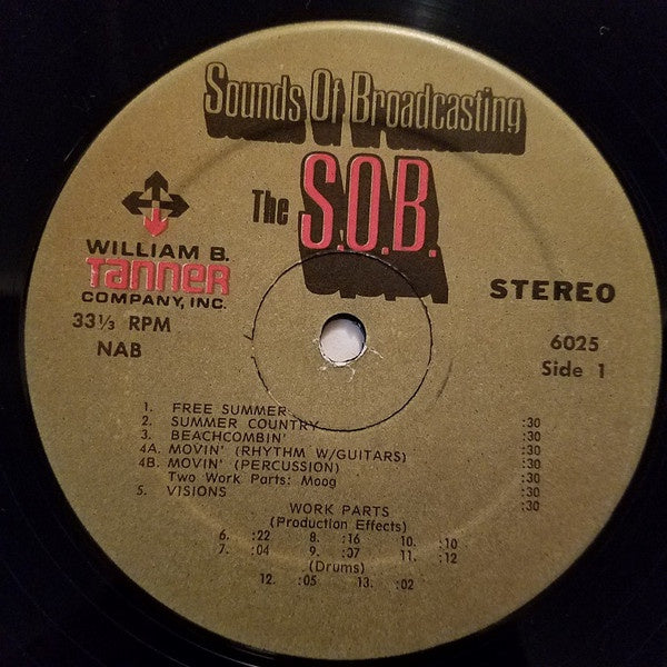Unknown Artist - Sounds Of Broadcasting 6025 - VG+ Lp Record (No cover) William B. Tanner Company, Inc. USA Vinyl - Production / Sound Library / Funk / Rock - Shuga Records
