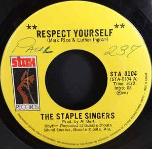 The Staple Singers- Respect Yourself / You're Gonna Make Me Cry- VG 7" Single 45RPM- 1971 Stax USA- Funk/Soul