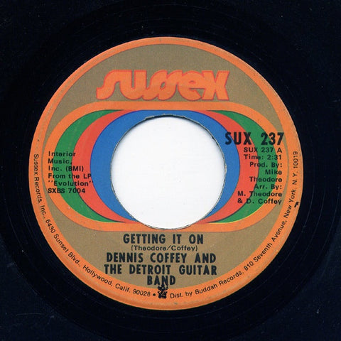 Dennis Coffey And The Detroit Guitar Band - Getting It On / Ride, Sally, Ride - VG+ 7" Single 45RPM 1972 Sussex USA - Funk / Soul