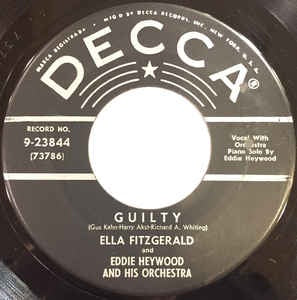 Ella Fitzgerald And Eddie Heywood And His Orchestra ‎– Guilty / Sentimental Journey - VG+ 7" Single 1952 USA - Jazz - Shuga Records