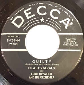 Ella Fitzgerald And Eddie Heywood And His Orchestra ‎– Guilty / Sentimental Journey - VG+ 7" Single 1952 USA - Jazz
