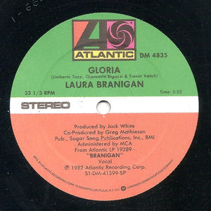 Laura Branigan - Gloria / Living A Lie VG+ 12" Single 33RPM Stereo 1982 Atlantic USA - Hi NRG