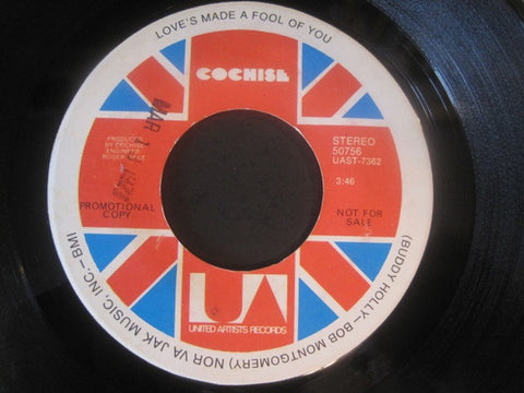 Cochise – Love's Made A Fool Of You - VG 7" Single 45 rpm 1970 United Artists Promo - Rock