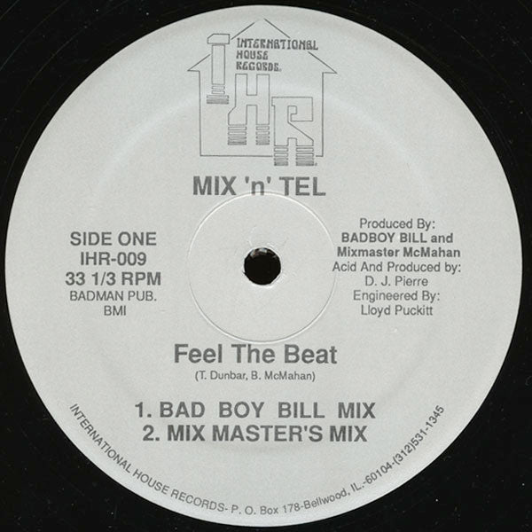 Mix 'N' Tel - Feel The Beat - VG+ 12" Single USA 1990 (Original Press) - Chicago House