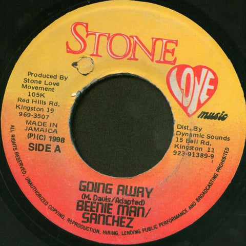 Beenie Man / Sanchez - Going Away / Razor - Why - VG 7" Single 45rpm 1998 Stone Love Jamaica - Reggae