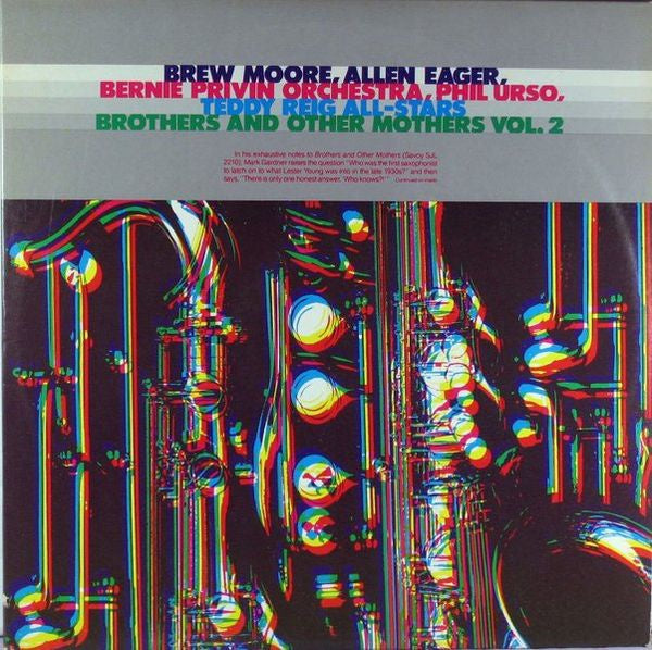 Brew Moore, Allen Eager, Bernie Privin Orchestra, Phil Urso, Teddy Reig All-Stars ‎– Brothers And Other Mothers Vol. 2 - VG+ 2xLp Record 1979 USA Original Vinyl - Jazz - Shuga Records