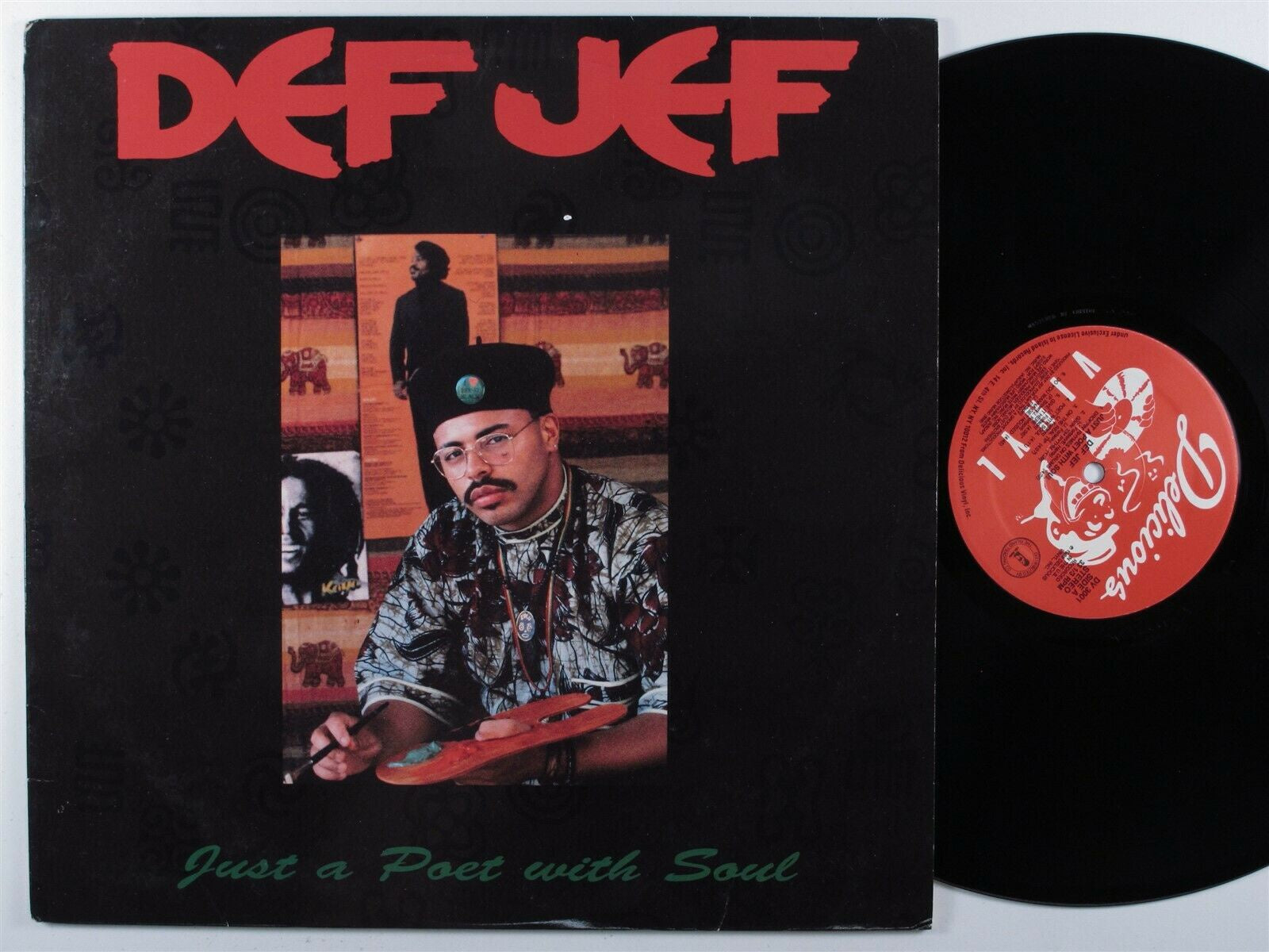 Def Jef ‎– Just A Poet With Soul - Mint- Lp Record 1989 Delicious Vinyl USA - Hip Hop - Shuga Records