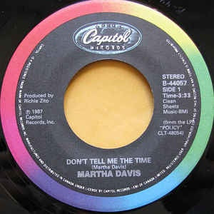 Martha Davis ‎– Don't Tell Me The Time Mint- – 7" Single 45RPM Capitol USA - Rock