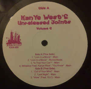 Kanye West - Unreleased Joints Volume 6 - 12" Single 2004 (RARE Unofficial!!) USA - Hip Hop