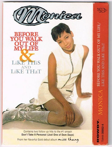 Monica ‎– Before You Walk Out Of My Life / Like This And Like That - Used Cassette Single 1995 Rowdy - RnB/Swing