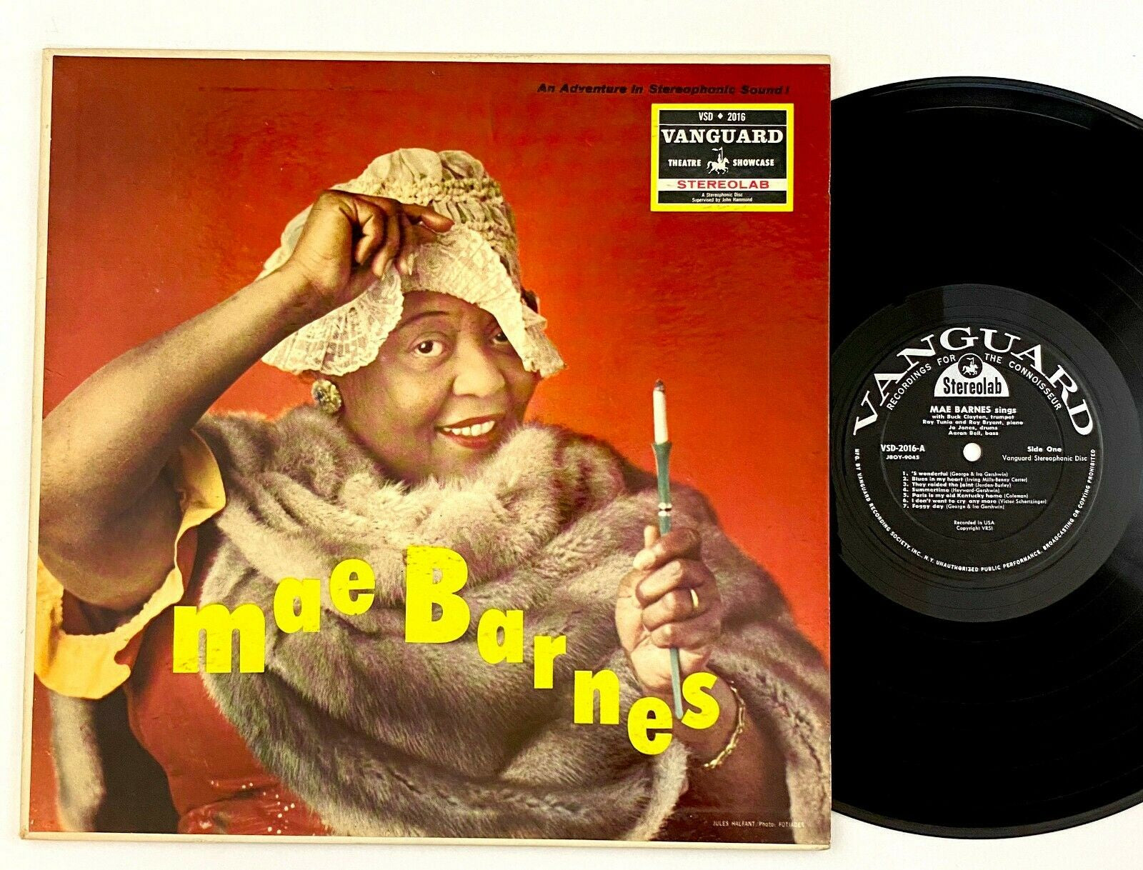 Mae Barnes – Mae Barnes - VG+ LP Record 1959 Vanguard USA Stereo Vinyl - Jazz / Vocal - Shuga Records
