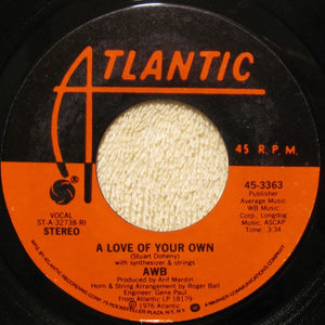 Average White Band - A Love Of Your Own / Soul Searching - VG+ 7" Single 45rpm 1976 Atlantic USA - Funk