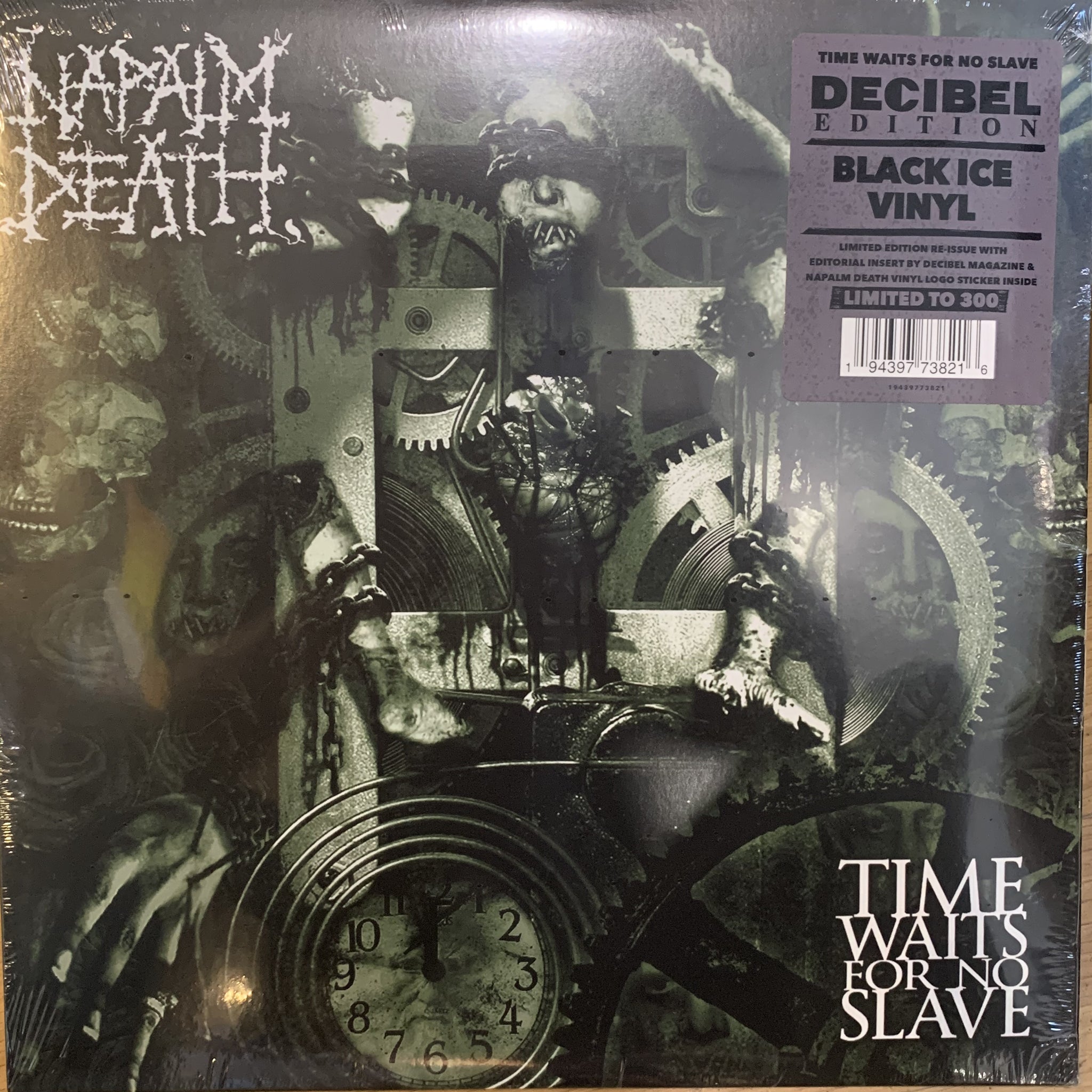 Napalm Death ‎– Time Waits For No Slave (2009) - New LP Record 2020 Decibel Edition Black Ice Vinyl - Grindcore