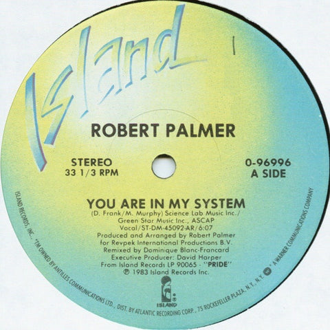 Robert Palmer ‎- You Are In My System - VG 12" Single 1983 USA - Synth Pop / Disco