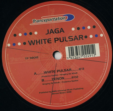 Jaga ‎– White Pulsar - New 12" Single 1998 Tranceportation Belgium Vinyl - Trance