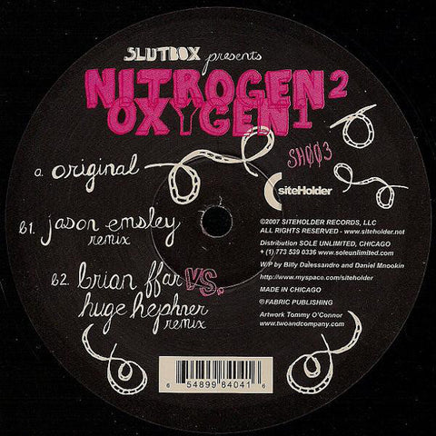 Slutbox – Nitrogen 2 Oxygen 1 EP ‎– New 12" Single 2007 Siteholder USA Vinyl - Chicago Tech House / Minimal