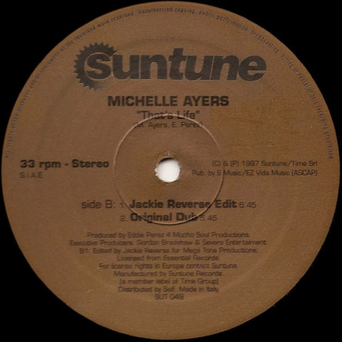 Michelle Ayers ‎– That's Life - New 12" Single Record 1997 Suntune Italy Vinyl - House / Garage House